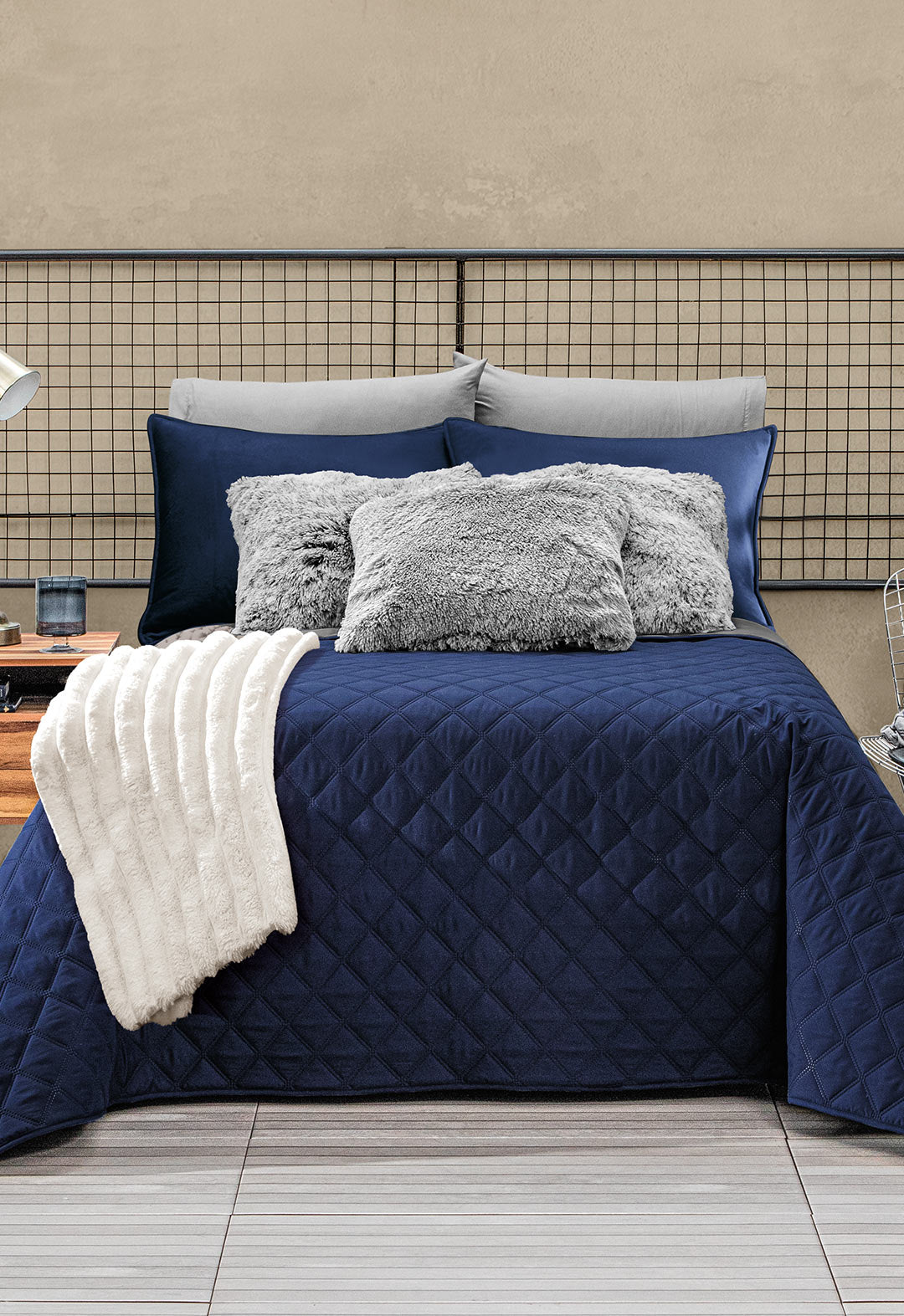 Navy Blue Eclipse Bedspread